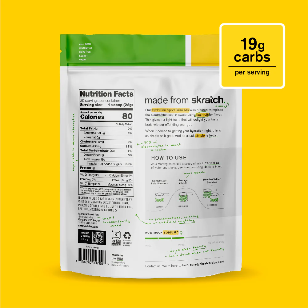 Skratch Labs Sportgetränk Mix Verschließbare Tasche (20 Portionen)
