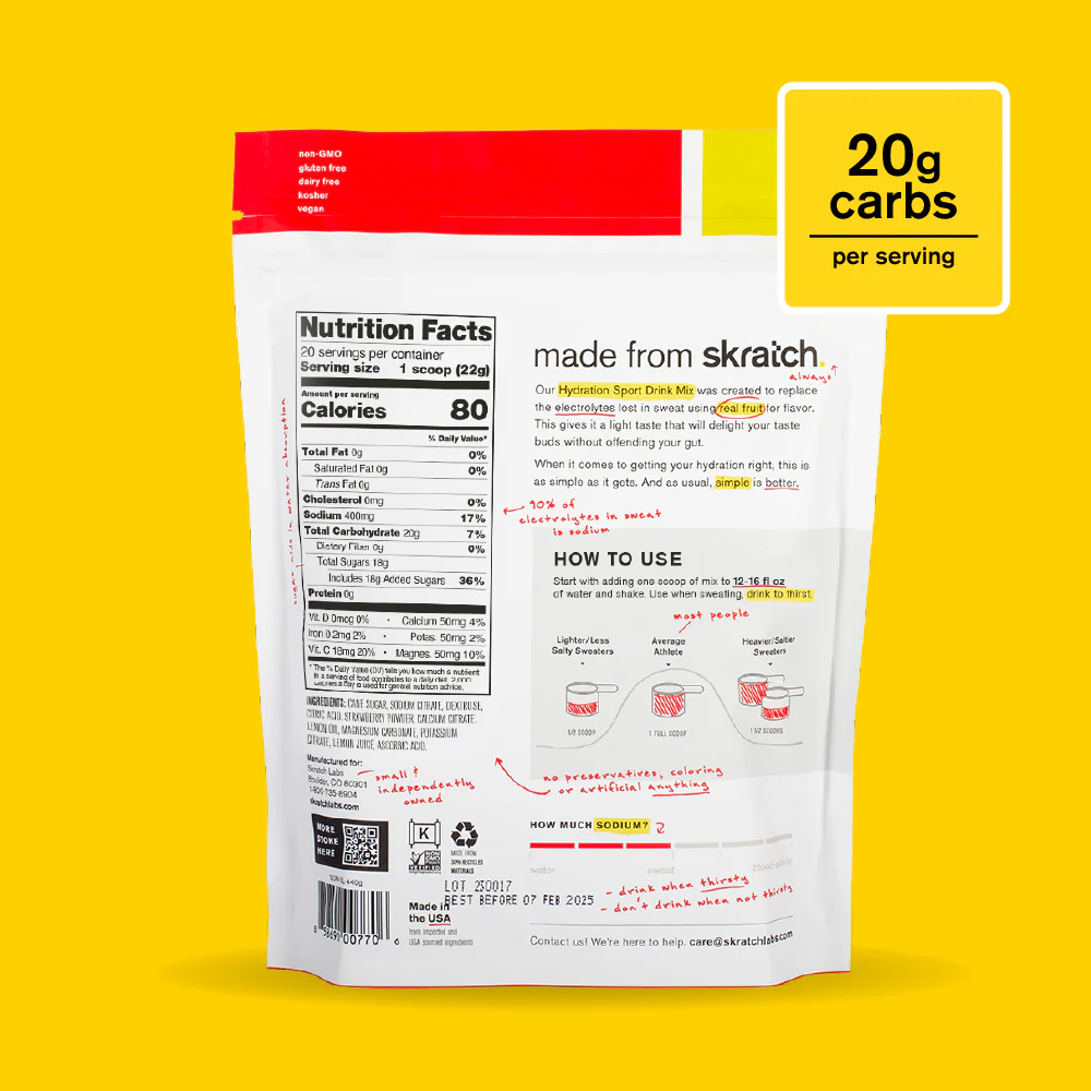 Skratch Labs Sportgetränk Mix Verschließbare Tasche (20 Portionen)